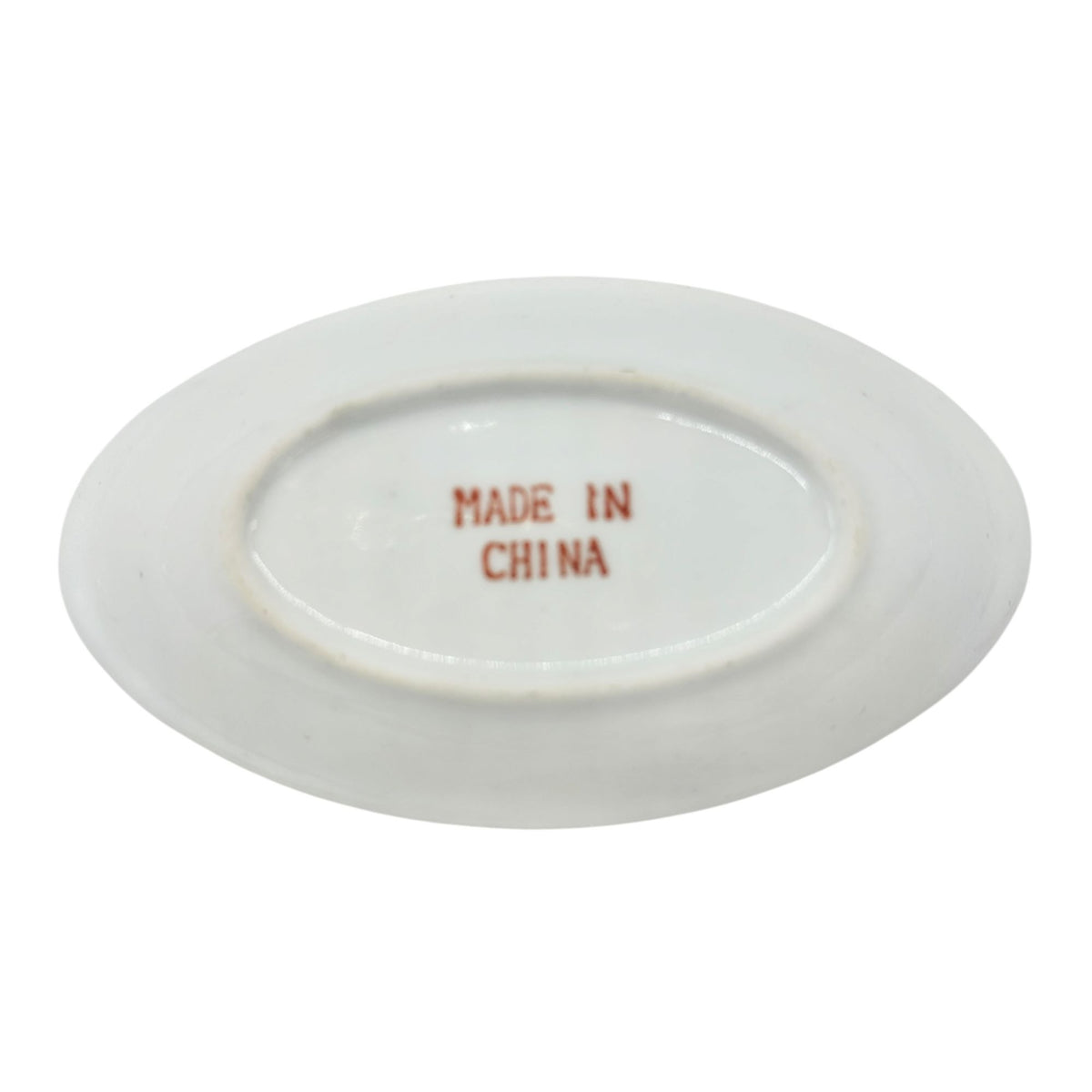 Holiday Trinket Dish White Hand Painted Holly and Ribbon Design 6" x 3.5"