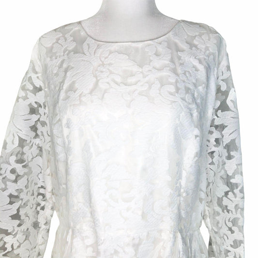 Masseys Ivory High Low Burnout Tunic Top 2X Elegant Classy Dressy NWT