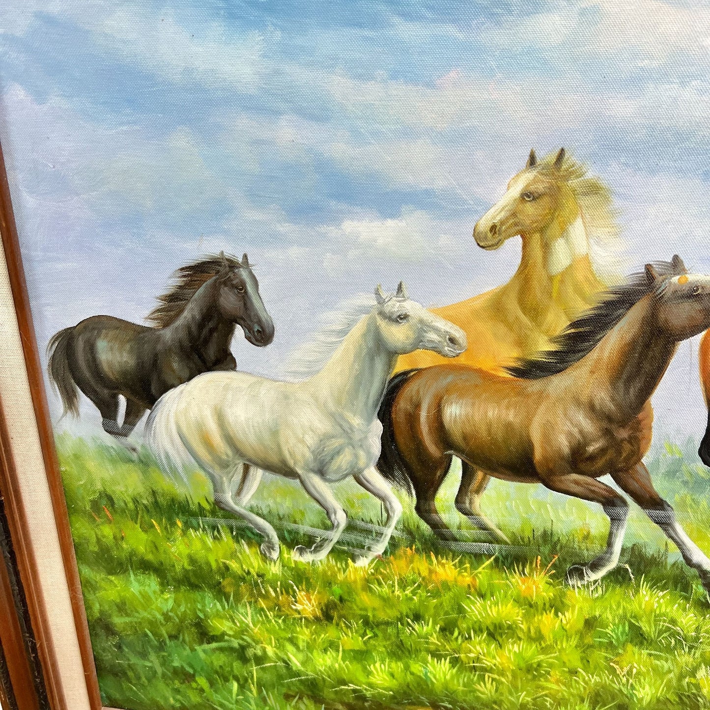 Framed Horses Print Stretched Canvas 42x30 LOCAL PICK UP ONLY