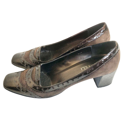 Vintage VANELi Realyna Tmoro Suede/PT Wingtip Women's Pumps 8 1/2 N