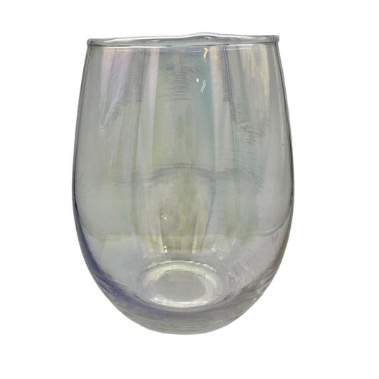 Wine Glass Stemless Clear Glass 16oz Capacity Slightly Iridescent