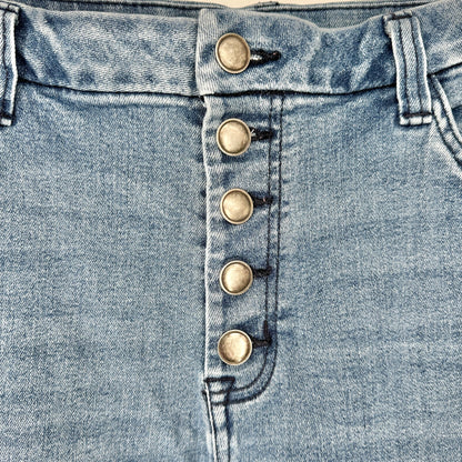 EVRI Denim Jeans Womens 18W Button Fly High Rise Bootcut Light Wash Vintage Look