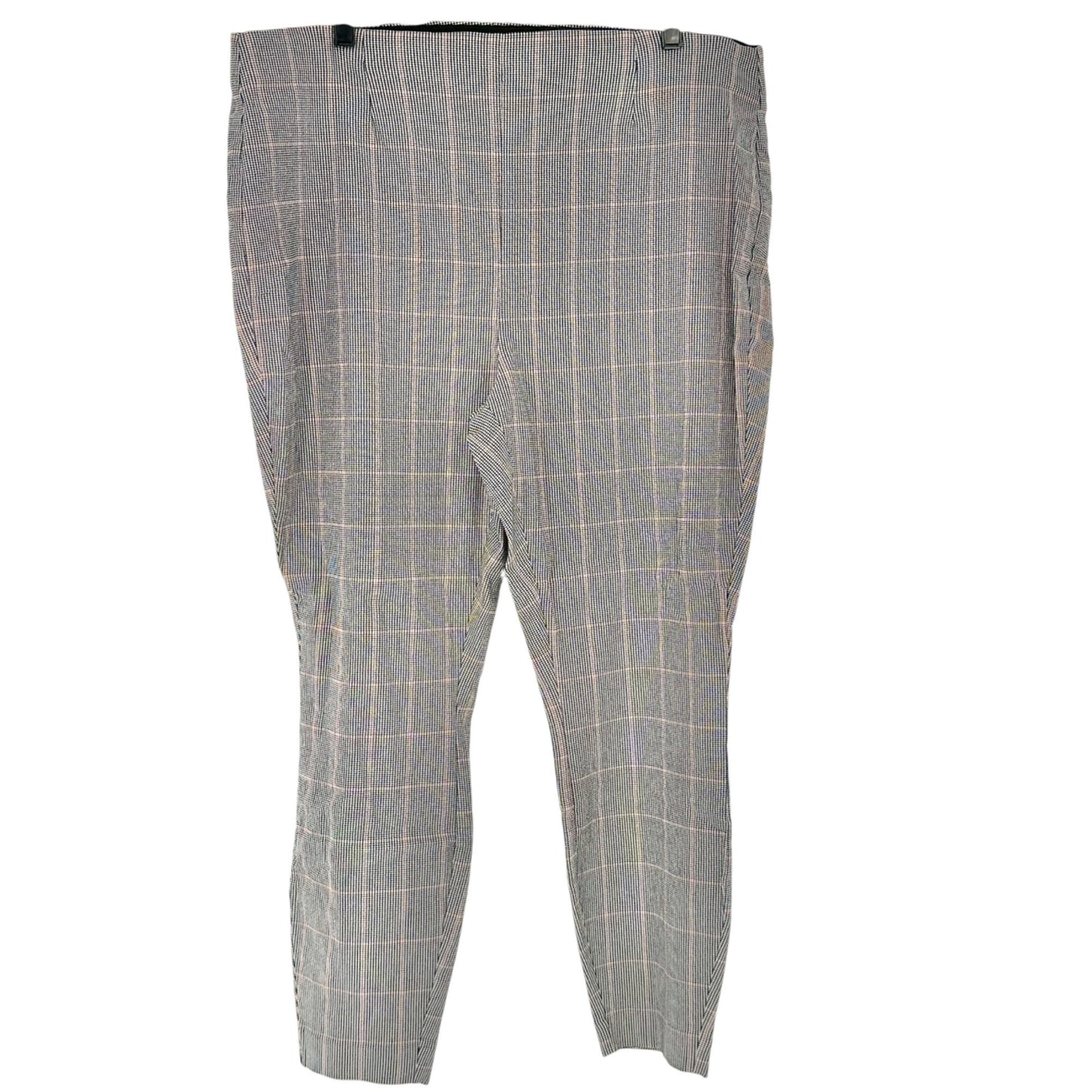 EVRI Pants Womens 2X Houndstooth Plaid Pull-On Stretch Classic Timeless Design
