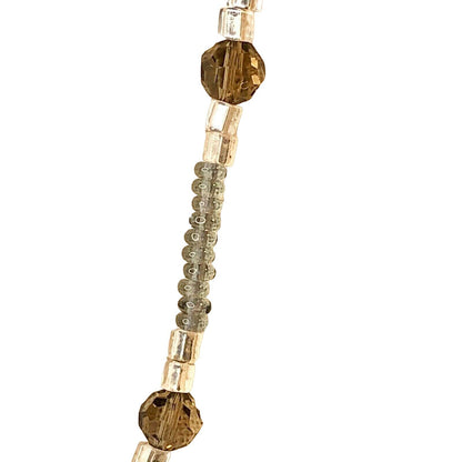 Handcrafted Beaded Necklace Blue Stone Pendant with Beads Gorgeous Jewelry NEW