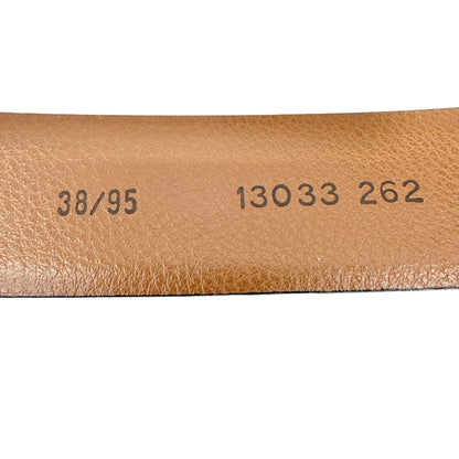 Joseph Abboud Belt Mens 38 Italian Handcrafted Genuine Leather Tan Silver Buckle