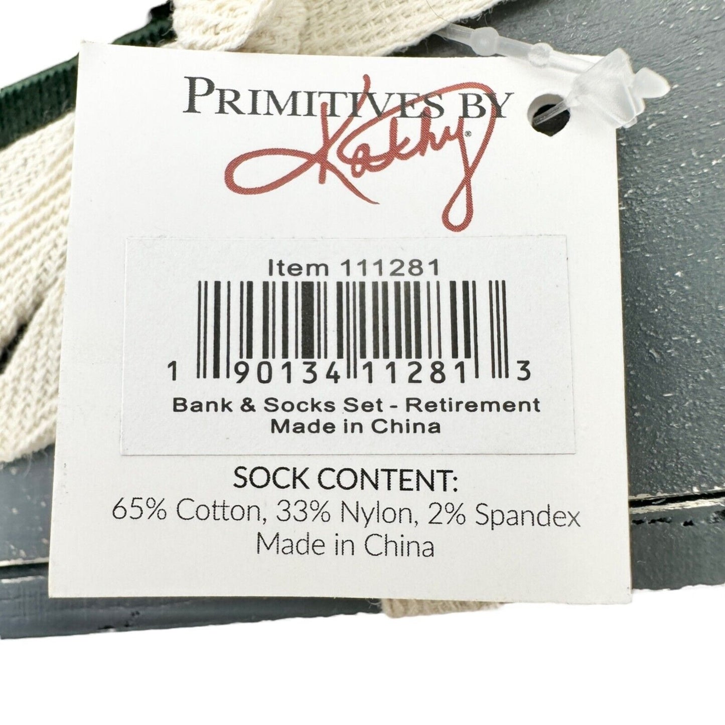 Primitives by Kathy Bank 2 Sock Set Retirement Bank 4 in Gray Socks One Size NWT