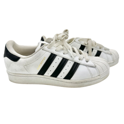 Adidas Superstar Sneakers Womens Sz 4 US White Black Stripes Shell Toe Vtg Style