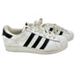 Adidas Superstar Sneakers Womens Sz 4 US White Black Stripes Shell Toe Vtg Style