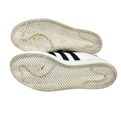 Adidas Superstar Sneakers Womens Sz 4 US White Black Stripes Shell Toe Vtg Style
