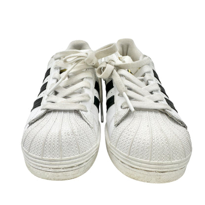 Adidas Superstar Sneakers Womens Sz 4 US White Black Stripes Shell Toe Vtg Style