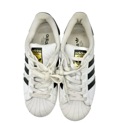 Adidas Superstar Sneakers Womens Sz 4 US White Black Stripes Shell Toe Vtg Style
