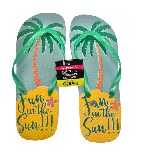 Flip Flops Fun in the Sun Womens S (5-6) NEW Beach Pool Camping Casual Summer