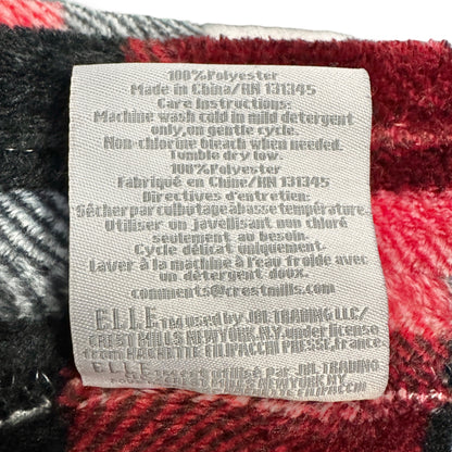 Elle Decor Throw Blanket 72x47 Red Black Plaid Deer Head Embellishment Soft