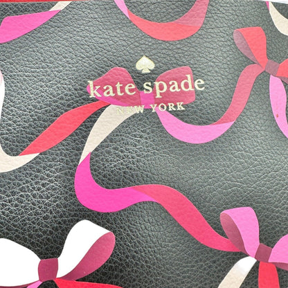 Kate Spade NY Tote Bag Black Pink Wrapping Party Design With Pouch Leather NEW