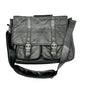 Genuine Leather Mens Messenger Bag Briefcase Attache Black Adj Shoulder Strap