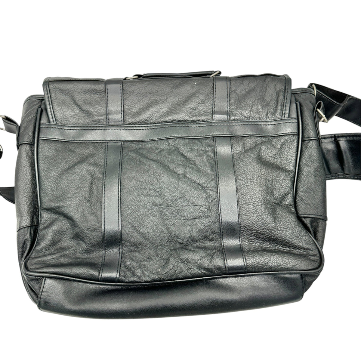 Genuine Leather Mens Messenger Bag Briefcase Attache Black Adj Shoulder Strap