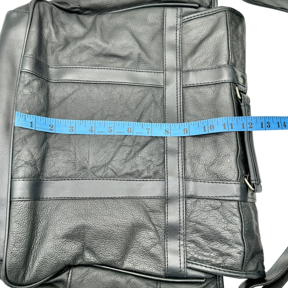 Genuine Leather Mens Messenger Bag Briefcase Attache Black Adj Shoulder Strap