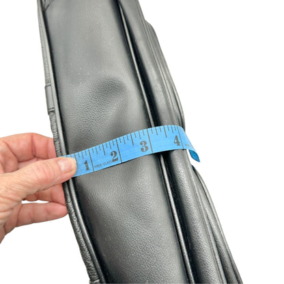 Genuine Leather Mens Messenger Bag Briefcase Attache Black Adj Shoulder Strap