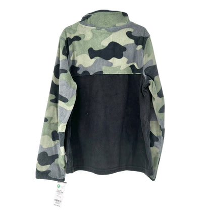 Oshkosh Bgosh Pullover Boys 10/10A Camo Half-Zip Fleece Sweatshirt Black Green