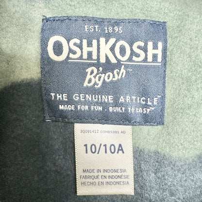 Oshkosh Bgosh Pullover Boys 10/10A Camo Half-Zip Fleece Sweatshirt Black Green