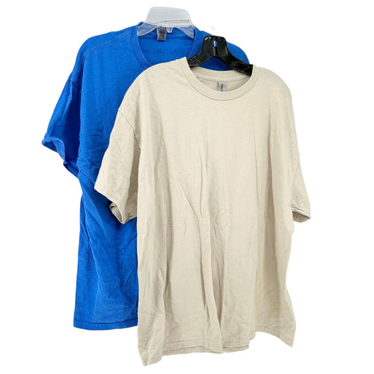 Gildan DryBlend T-Shirt Set Of 2 Mens XL Tan and Blue Comfortable Durable Casual