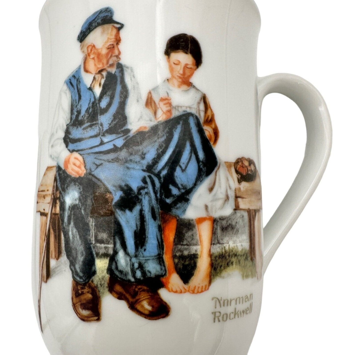 Norman Rockwell Museum Mugs Set 4 Toymaker LH Keepers Daughter Good Boy Cobbler