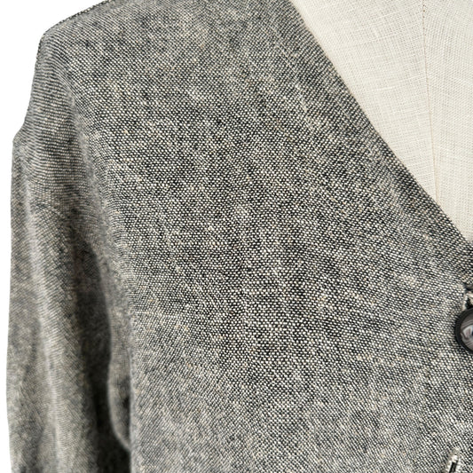 Stijfselkissie Shirt Jacket Womens XS Gray Textured Linen Drape Style Pockets