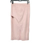 Madrag Midi Skirt Womens L Pink Suede Unique Kick Pleat Design Poly Spandex NWT