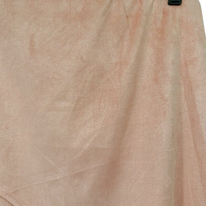 Madrag Midi Skirt Womens L Pink Suede Unique Kick Pleat Design Poly Spandex NWT