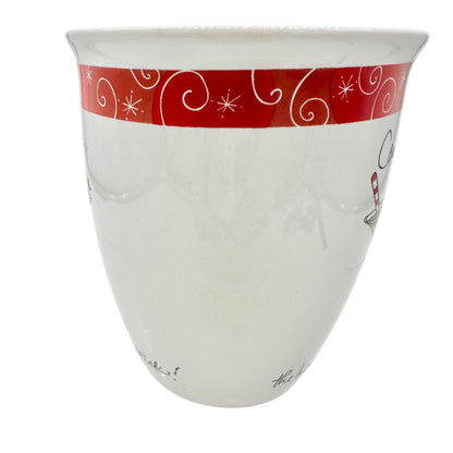 Candy Cane Holiday Martini Mug 12 Oz By Kane Home White Red Ceramic Festive