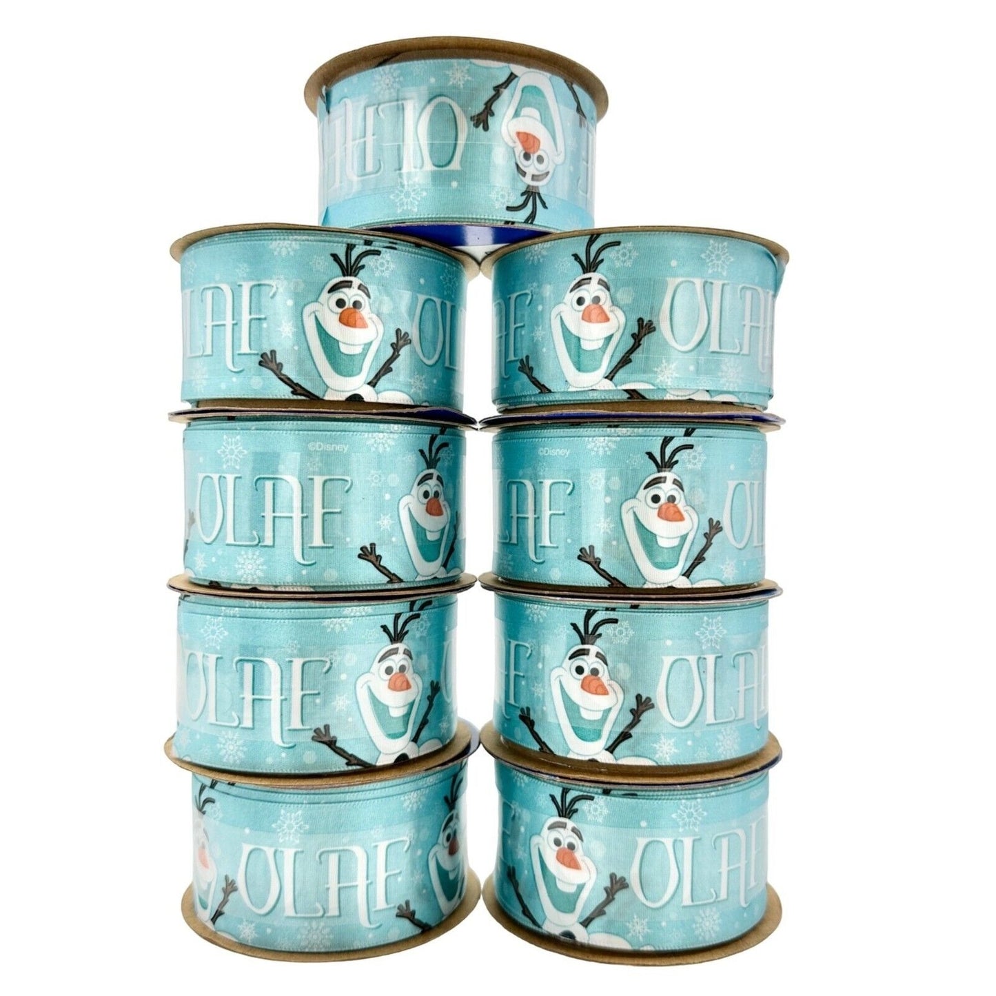 Offray Lot of 9 Spools Ribbon 1.5 inch x 9 feet Blue Disney Frozen Olaf NEW