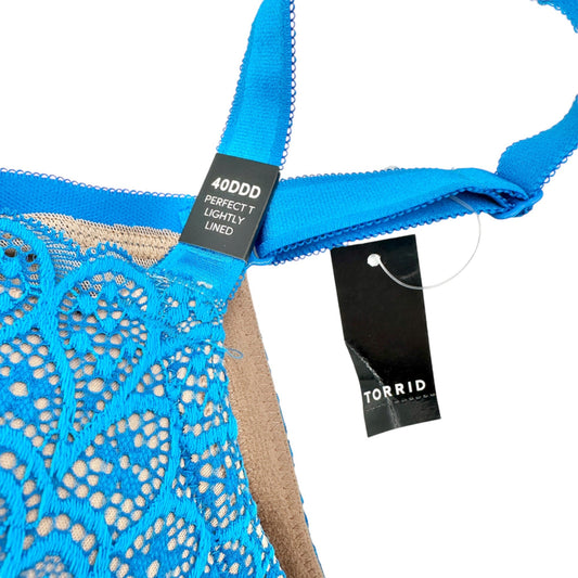 Torrid Lightly Bra 40DDD Lightly Lined Peacock Lace Ballet Methyl Blue Roebuck