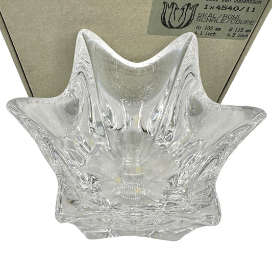 Orrefors Sweden Belle Tulip Bowl 4540/11 Lead Crystal 4x4.5in Original Box