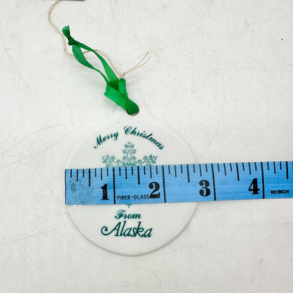 Merry Christmas from Alaska Ceramic Disc Ornament  2.75"