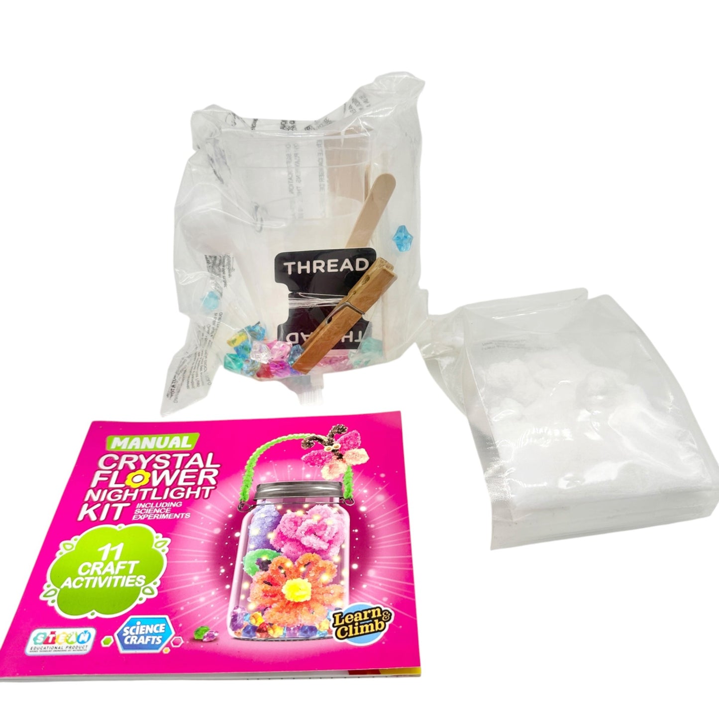 Crystal Flower Nightlight Kit With 11 Fun Kids Science Activities by Learn & Climb