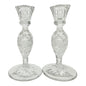 Set of 2 Vintage Taper Crystal Candle Holders 6.5 inch EUC
