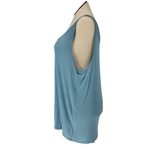 Terra & Sky Tank Top Womens 3X (24W-26W) Blue Ribbed Scoop Neck Fitted NWT