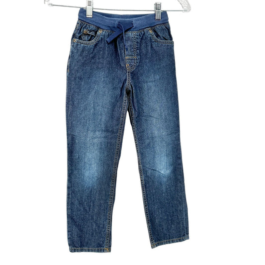 Carters Kid Size 7 Blue Elastic Waist Denim Jeans Drawstring Casual Cotton Pant