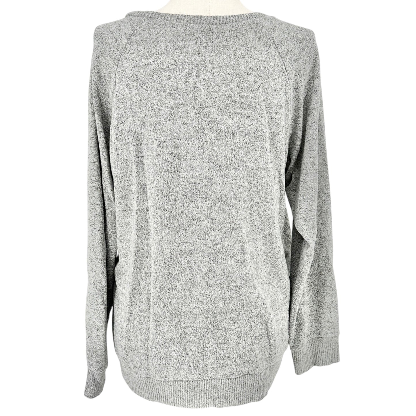 Torrid 2 Sweater Super Soft Plush Gray w Pearl Silver Bead Embellishments 18/20