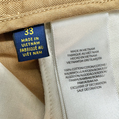 Ralph Lauren Polo Chino Shorts Mens Size 33 Relaxed Fit Khaki Cotton Tan