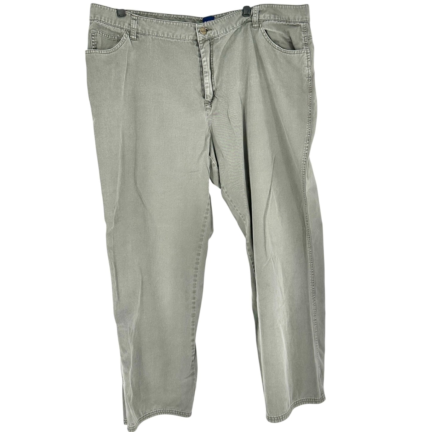 Basic Editions Pants Womens 22W Stone Gray Cotton Casual Relaxed Fit