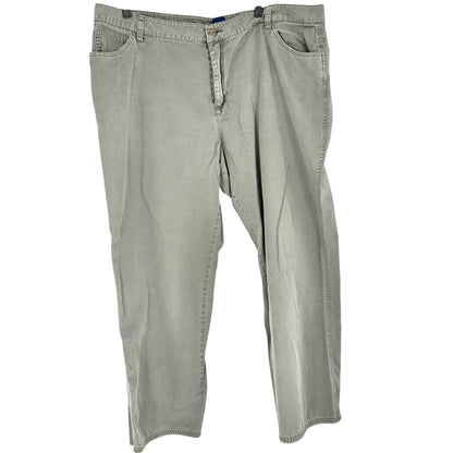 Basic Editions Pants Womens 22W Stone Gray Cotton Casual Relaxed Fit