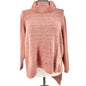 New Directions Curvy Womens 2X Asymmetrical Hem Cowl Neck Sweater In Rose Pink