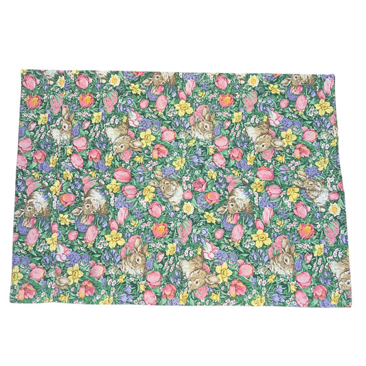 Handmade Pillowcase Floral Bunny Garden Spring Easter 32.5" x 23.25"