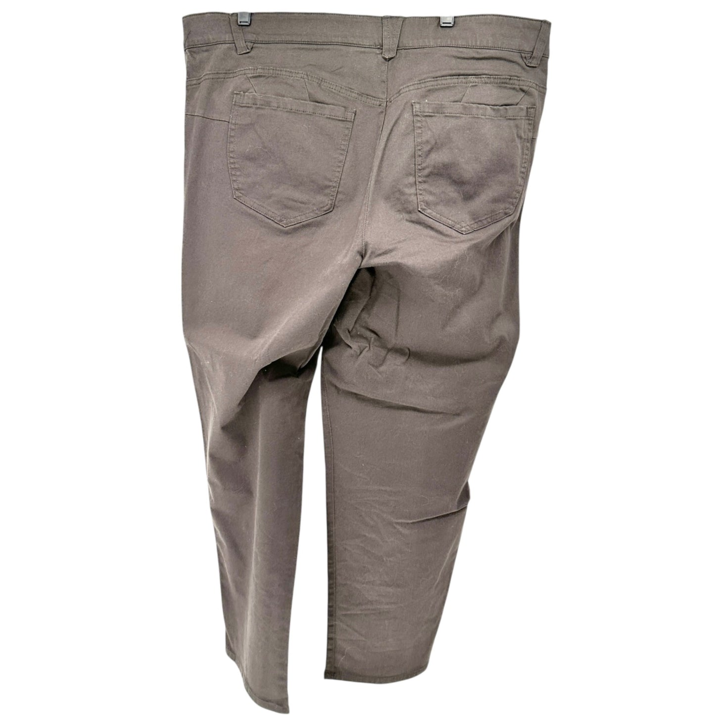Democracy AbSolution Pants Womens 20W Brown Cotton Blend Stretch Tapered Fit