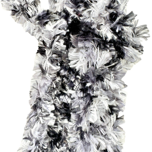 Scarf 67x4 inch Knit Black White Gray Boa Style