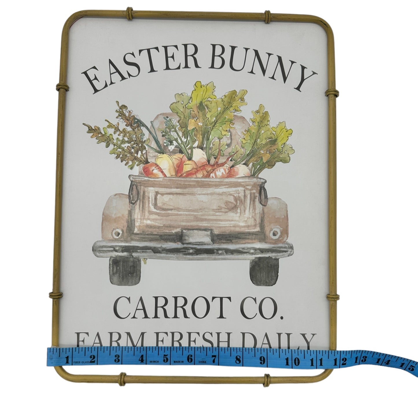 Easter Sign Hangs Metal Bunny Carrot Farm Fresh Daily Framed