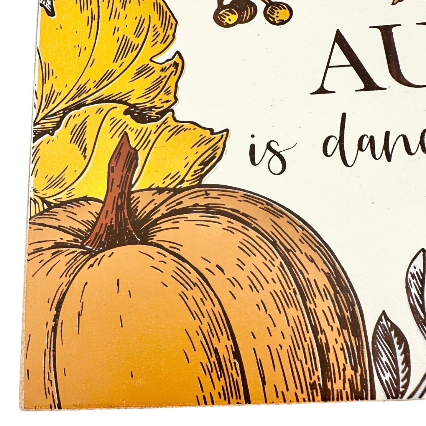 Primitives by Kathy Box Sign 12 x 6 x 2 inch Autumn is Dancing in the Breeze NWT