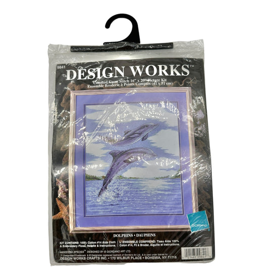 Design Works Counted Cross Stitch Kit 9841 DOLPHINS by Giordano NIP