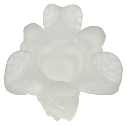 Enesco Glass Angels Candle Holder Frosted Votive 3 sided 4 x 4 x 4 in Box
